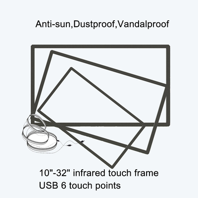 affichage infrarouge de contact de 75Inch IR recouvrement d'écran tactile de 10 points