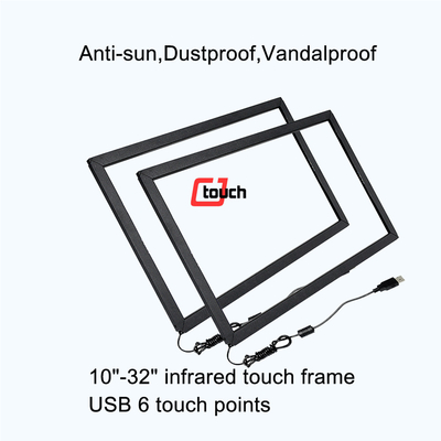 Verre trempé à l'épreuve du vandalisme 32 de pouce IR du panneau anti-éblouissant 3mm d'écran tactile